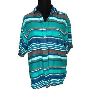 90s Button-Down Striped Top